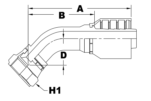 4002 series jb40fs45 series female swivel jic 37 flare 45 elbow diagram