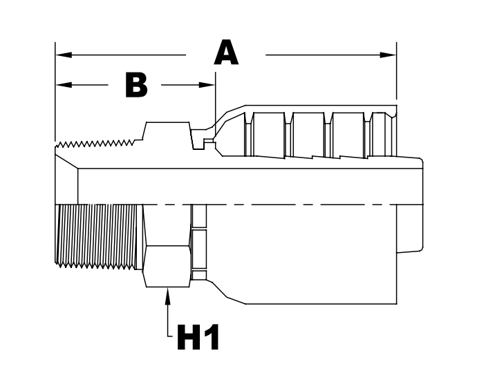 4020 series jb40mp series male pipe rigid nptf diagram