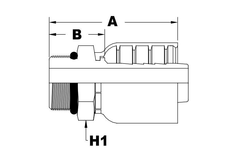 4027 series jb400b series male o ring boss diagram