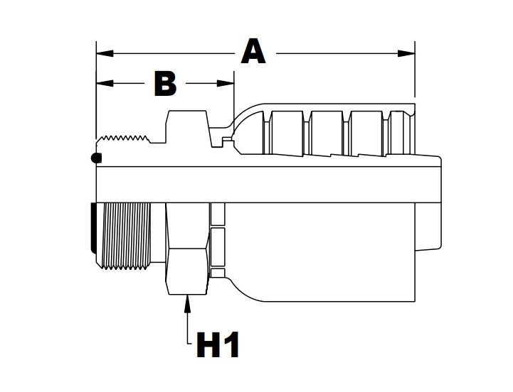 4032 series jb40mofs series sae male o ring face seal diagram