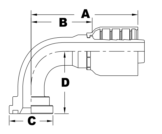 4039 series jb40c6190 series sae code 61 flange 90 elbow diagram