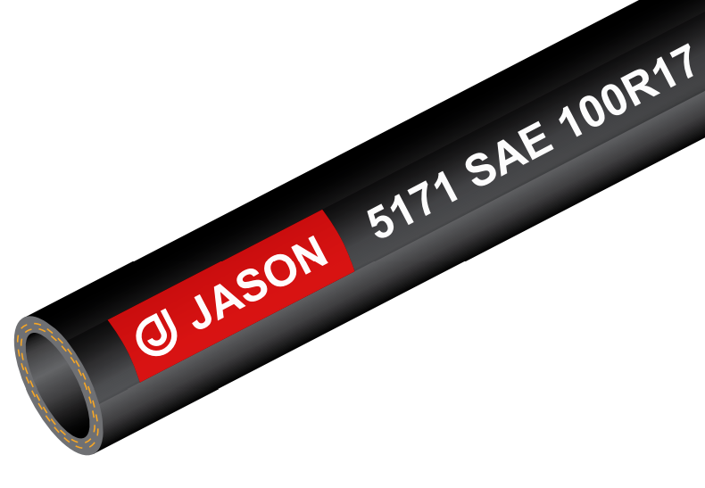 5171 series sae 100r17 3000 psi constant pressure 1 or 2 wire braid hose msha cover smooth cover