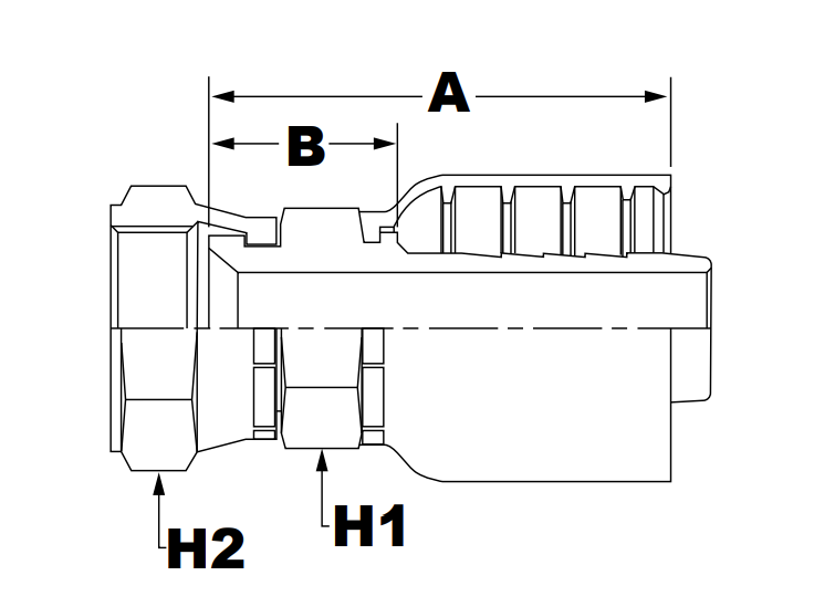 6000 series jb60fs series female swivel jic 37 flare diagram