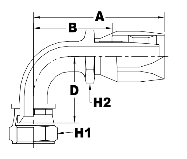 7504 series jfr5fs90 series female swivel jic 37 flare 90 elbow diagram