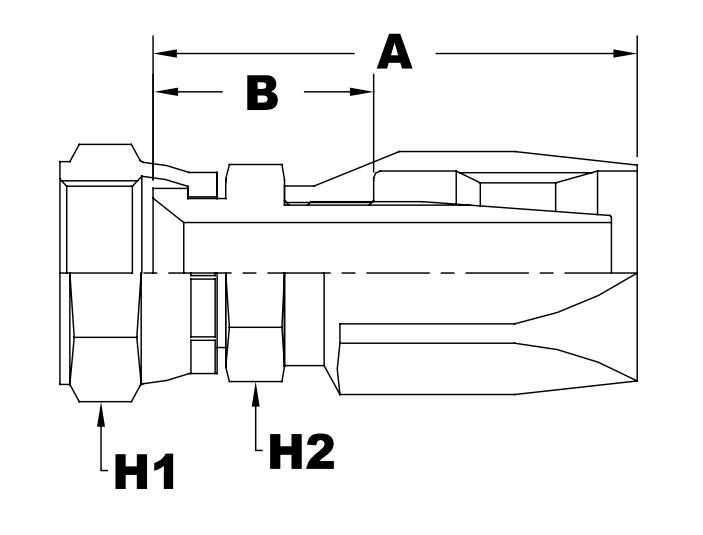 7510 series jffr5fa series female swivel sae 45 flare diagram