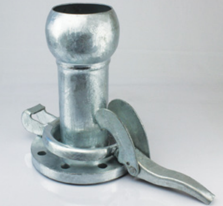 bauer style locking lever pump couplings male ball x flange (150 asa)