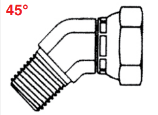 hydraulic fittings & adapters 1503 ml pipe x fem pipe swivel 45 degrees